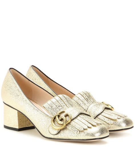 gucci marmont loafer pumps|Gucci Marmont heels.